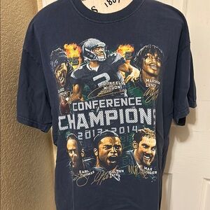 Seattle Seahawks Conference Champions 2013-2014 Navy Blue T-Shirt
